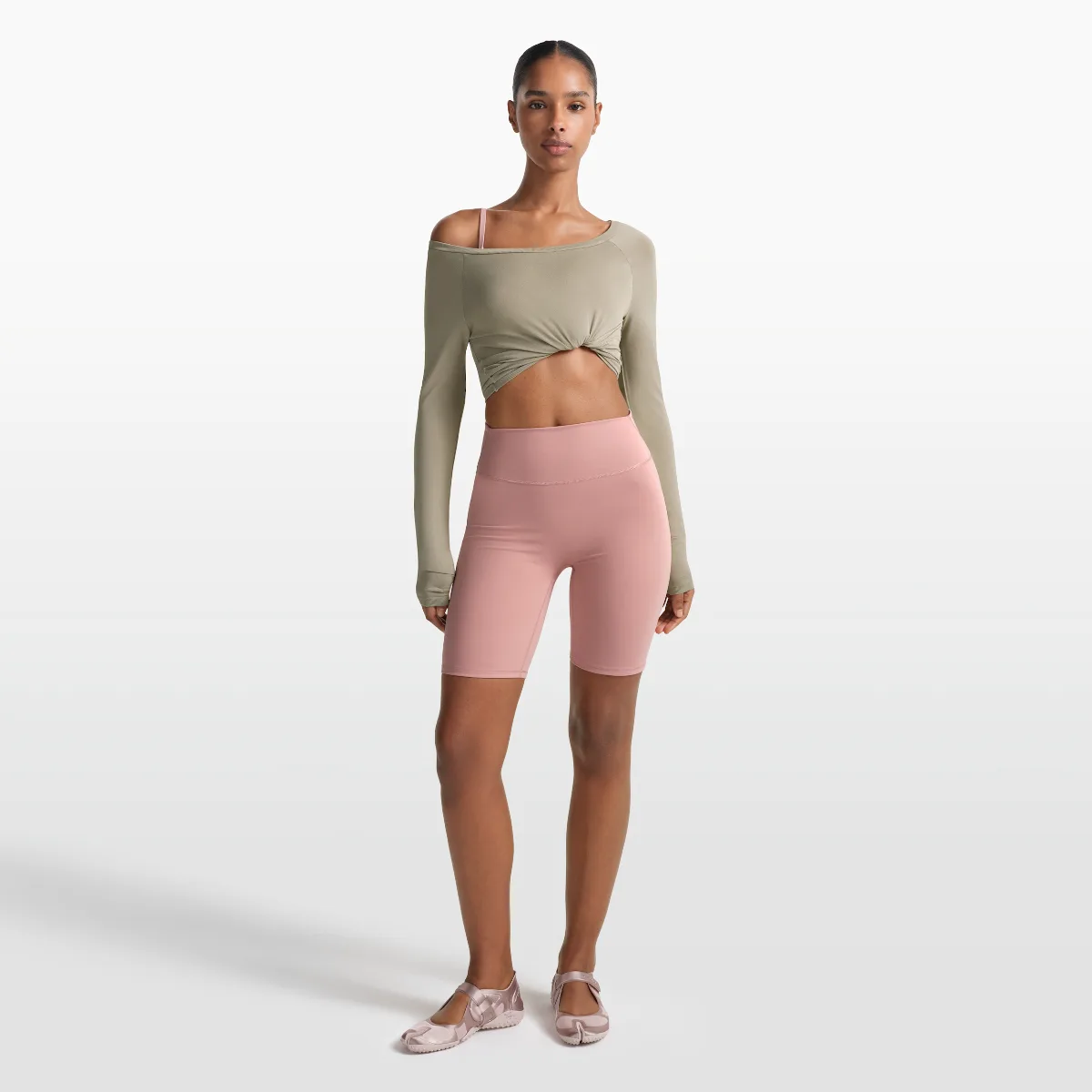 SKIMS Matte High-Waisted 7" Biker Shorts by Nike