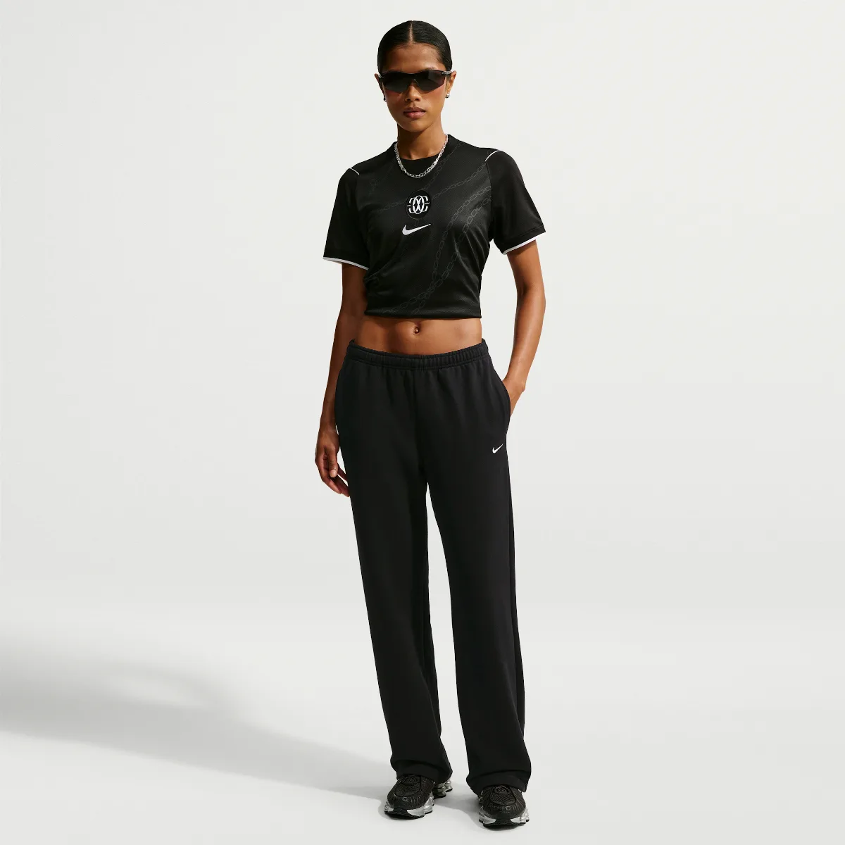 Studio Fleece Lightweight "French Terry" Mid-Rise Open-Hem Pants