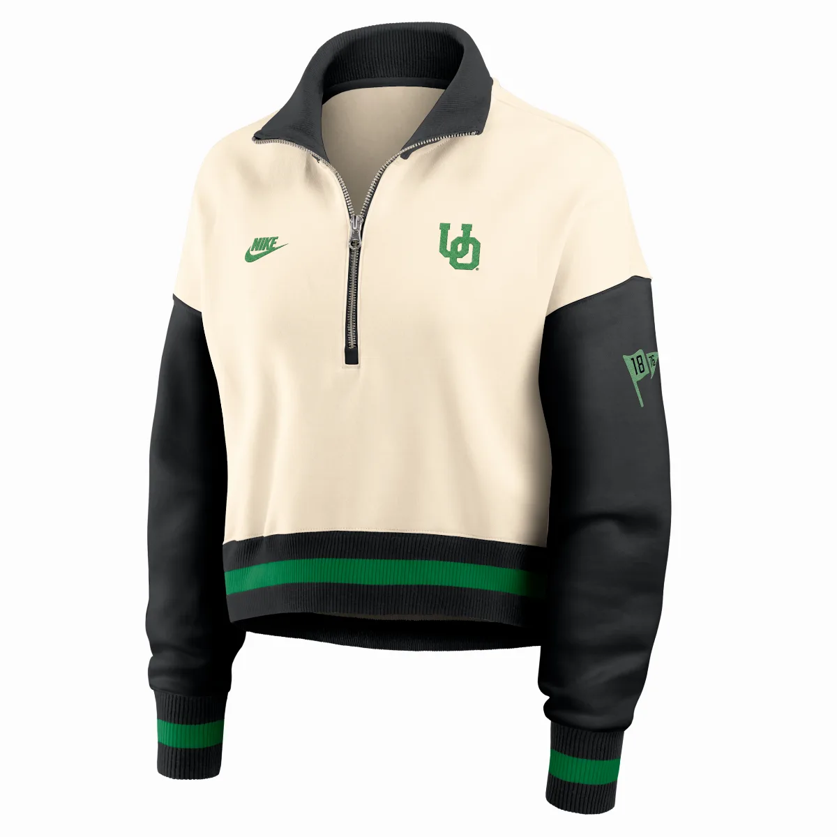 Oregon Legacy College Cropped Oversized 1/4-Zip Crew by Nike