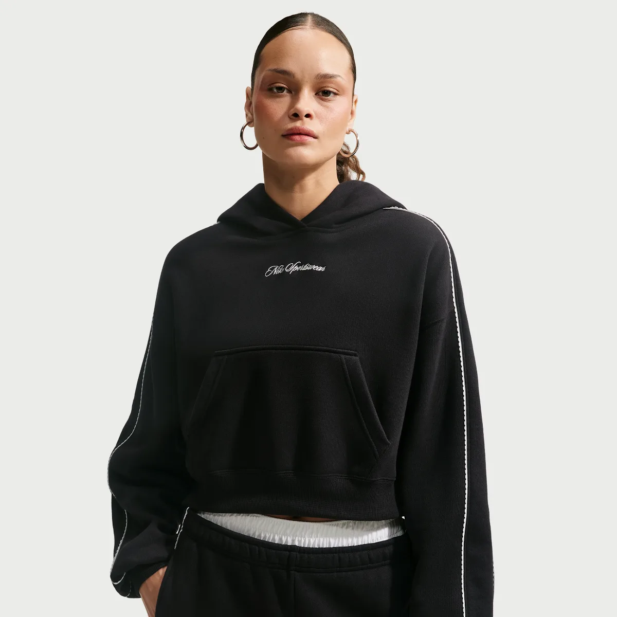 Studio Fleece Medium Weight "Graphic Pack" Cropped Pullover Hoodie