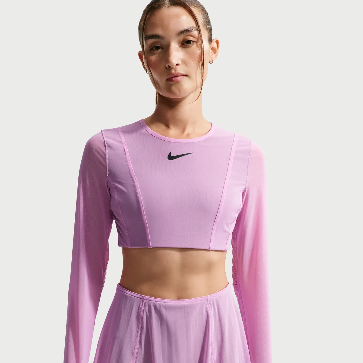 Court Slam Long-Sleeve Cropped Tennis Top by Nike