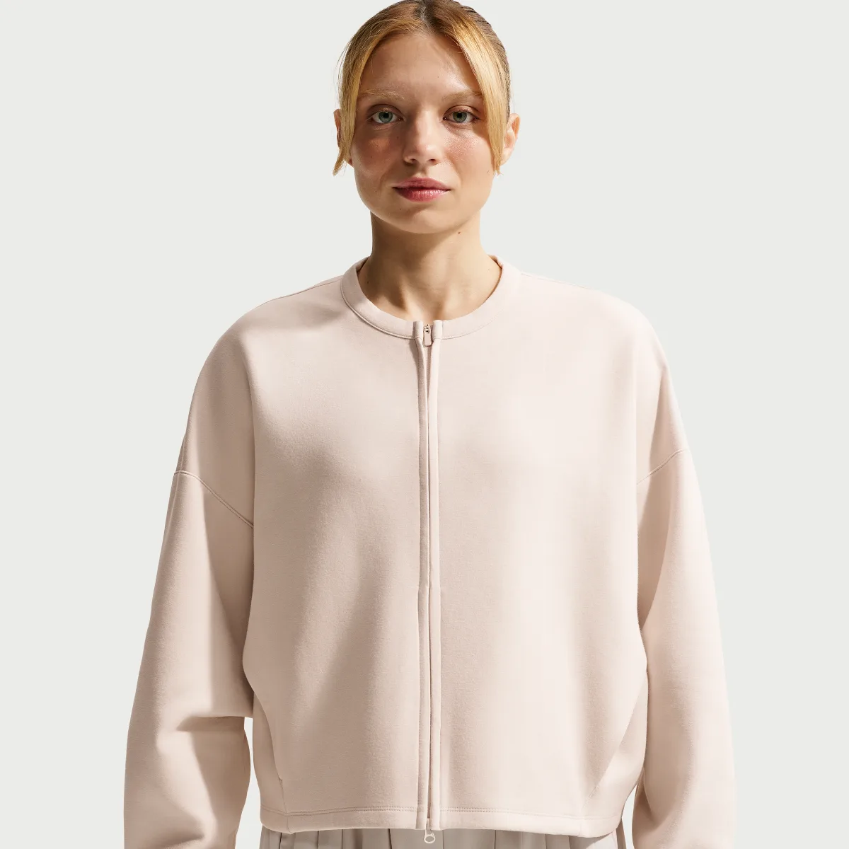24.7 ImpossiblySoft Dri-FIT Oversized Crew-Neck Full-Zip Top by Nike