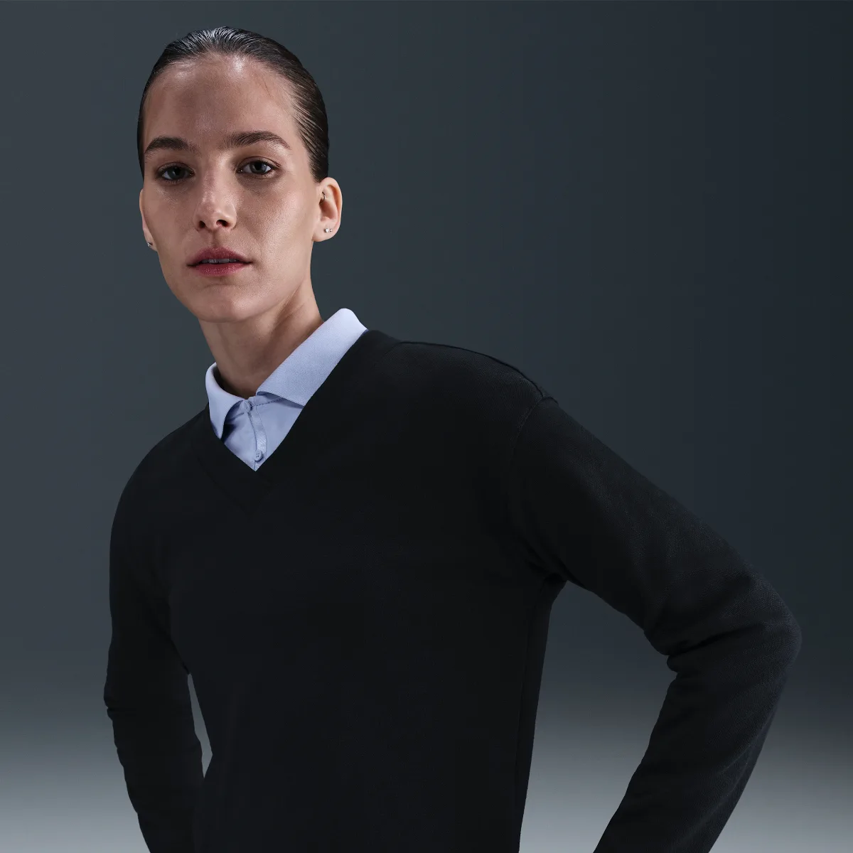V-Neck Long-Sleeve Golf Top by Nike