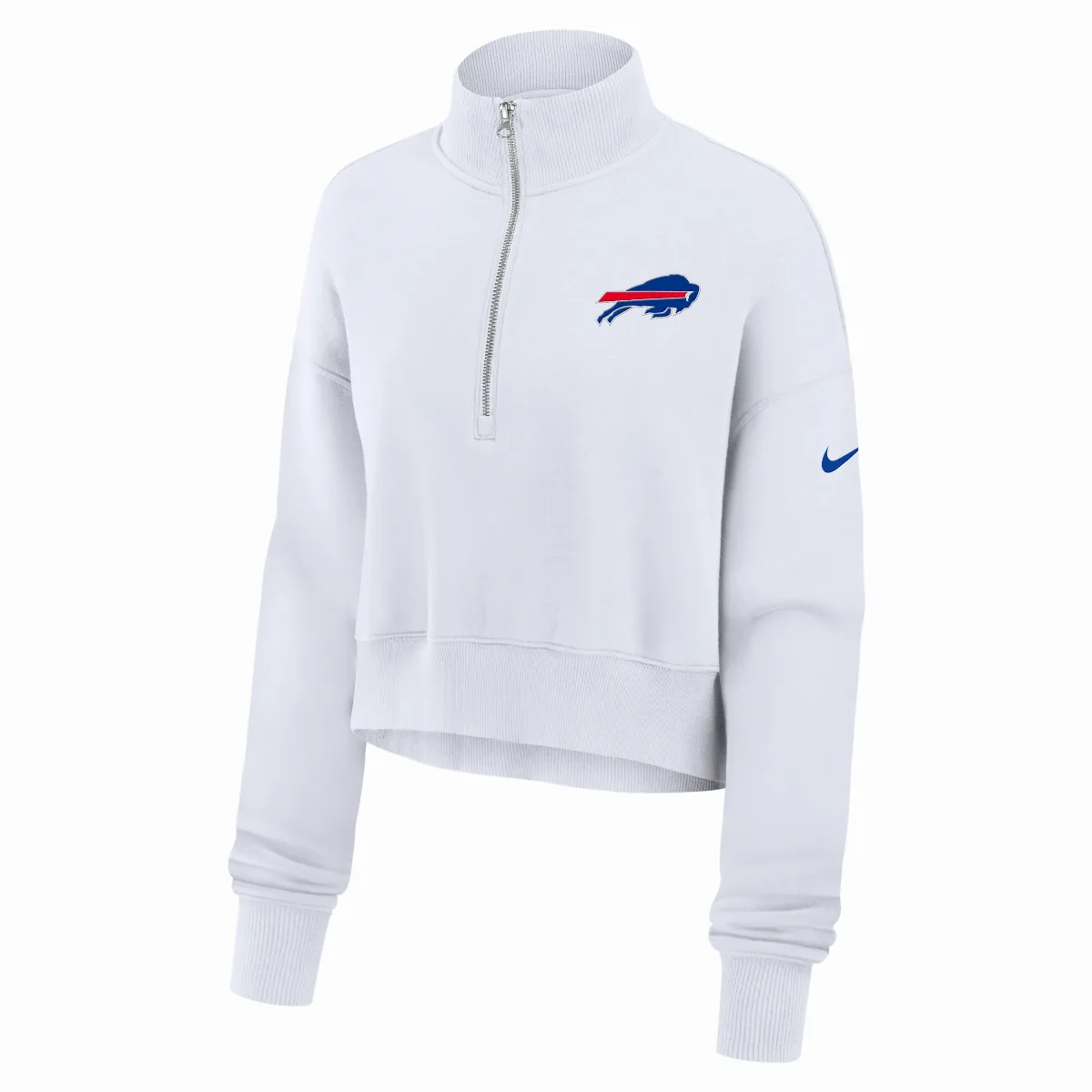 Buffalo Bills Primetime Phoenix NFL Oversized Cropped 1/4-Zip Crew by Nike