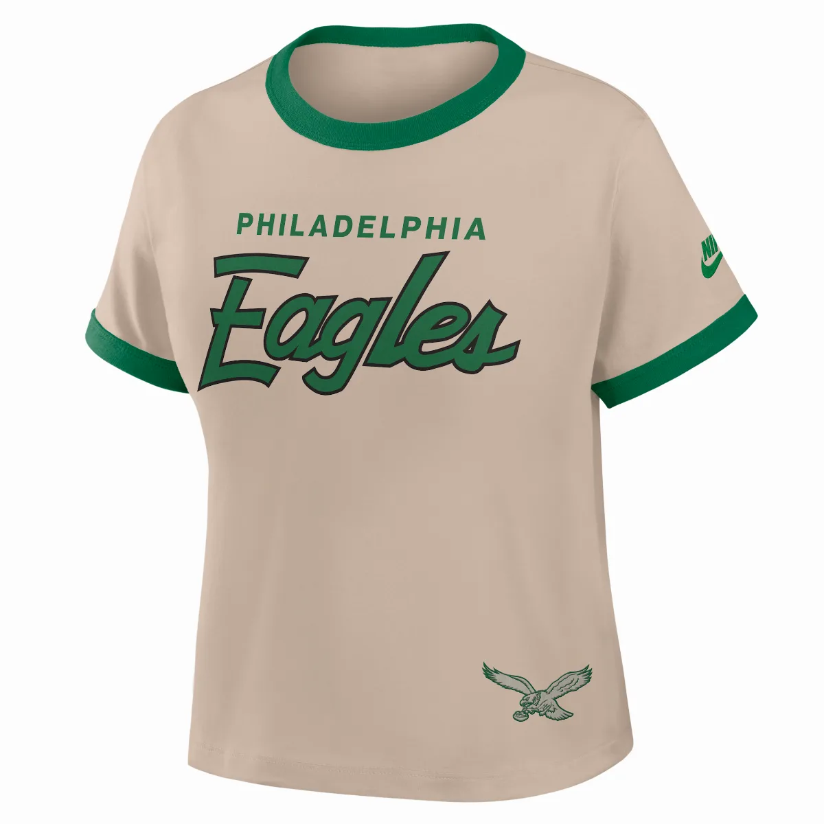Philadelphia Eagles Rewind Ringer Mod Cropped T-Shirt by Nike