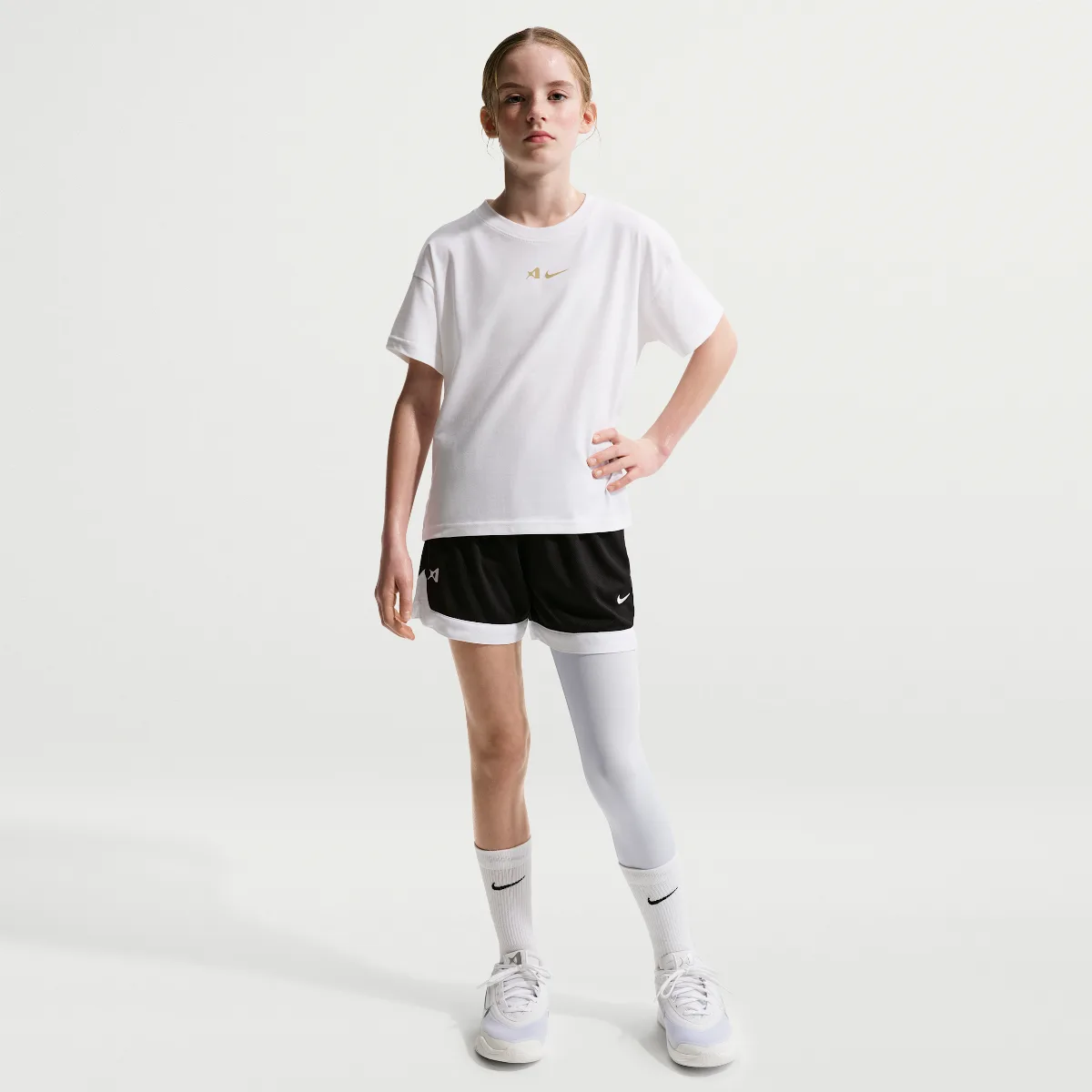 A'ja Wilson A'symmetric Mid-Rise Single-Leg Basketball Leggings by Nike