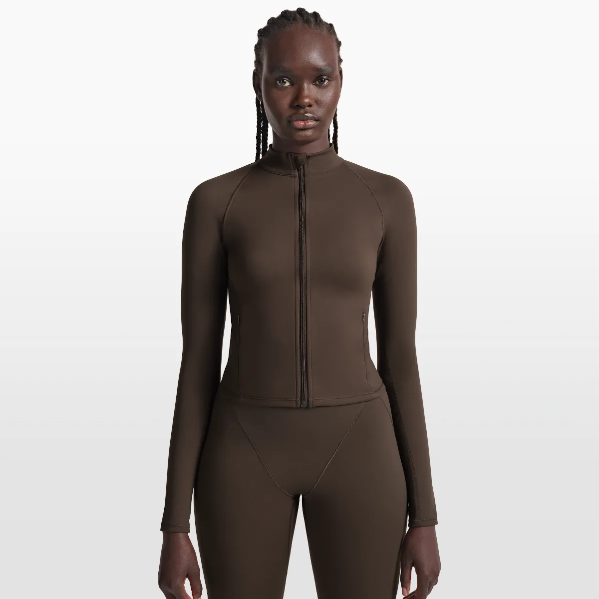 SKIMS Matte Mock-Neck Full-Zip Jacket