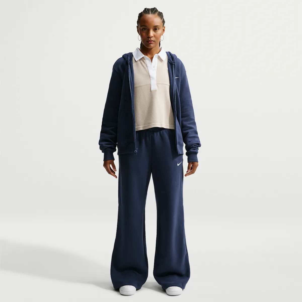 Studio Fleece Weight Mid-Rise Wide-Leg Pants