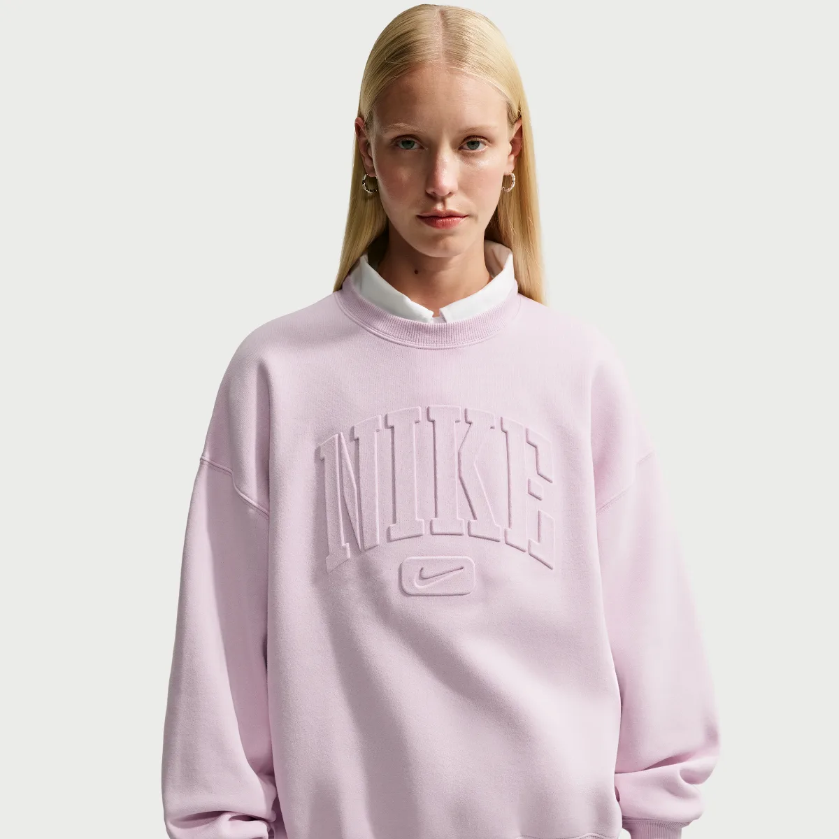 Studio Fleece Medium Weight "Graphic Pack" Oversized Embossed Crew by Nike