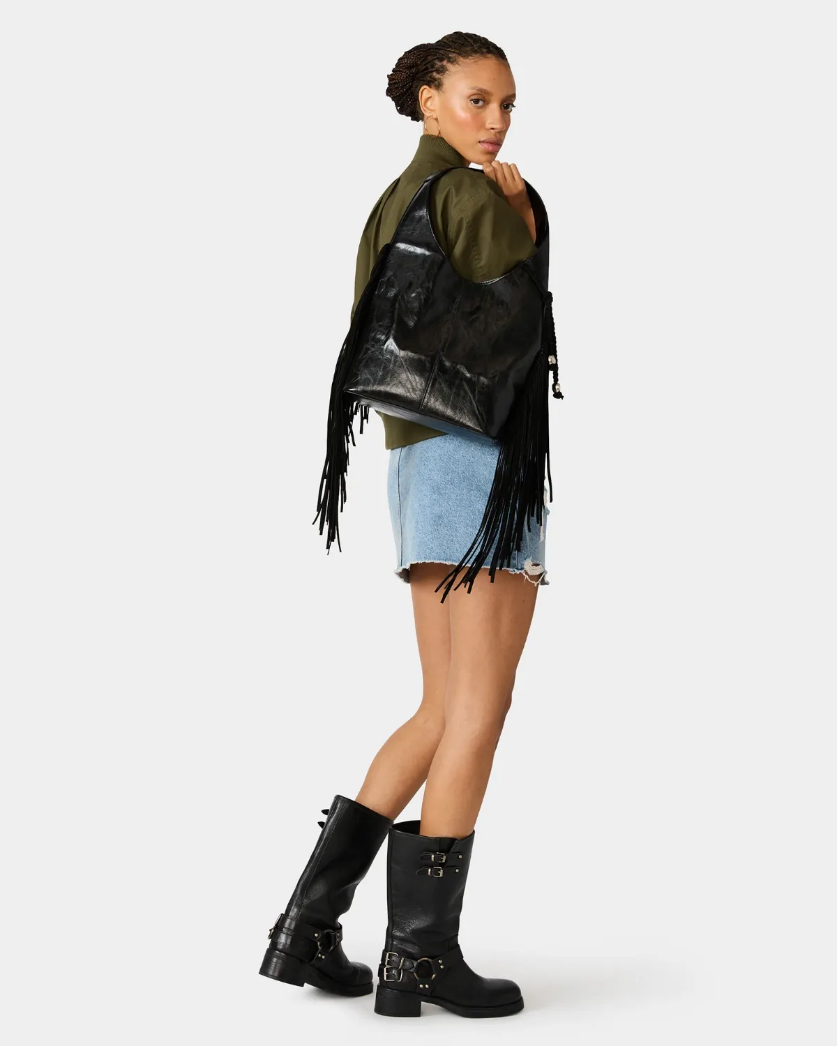 Astor Boot & Autumn Fringe Bag Bundle by Steve Madden