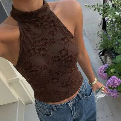 Knit Halter Neck Top by Muchica