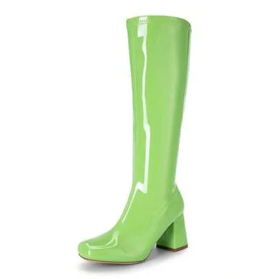 Gogo Boots Square Toe Chunky Classic Knee High Boots by Dream Pairs