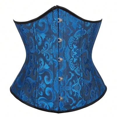 Jacquard Palace Style Waist Trainer Corset with Adjustable Drawstring Waistband by SHEIN