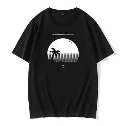 The Neighbourhood Printing Cotton T-Shirt Short Sleeve Round Neck Hip Hop Streetwear by SHEIN
