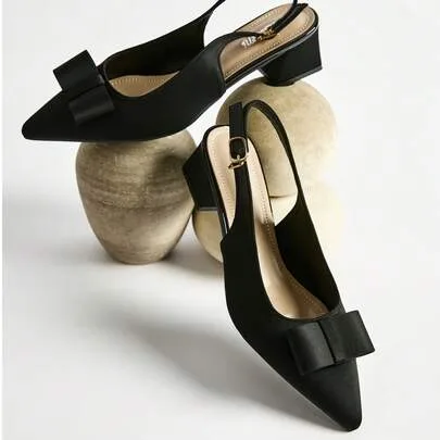 High Heel Pumps Thick Heel Pointed Toe Mary Jane Mid Heel Shoes by SHEIN