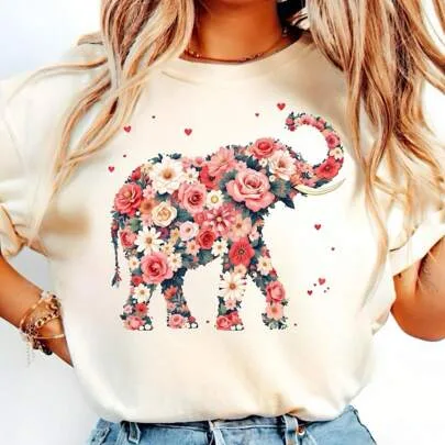 Elephant Floral Valentine's Day Shirt