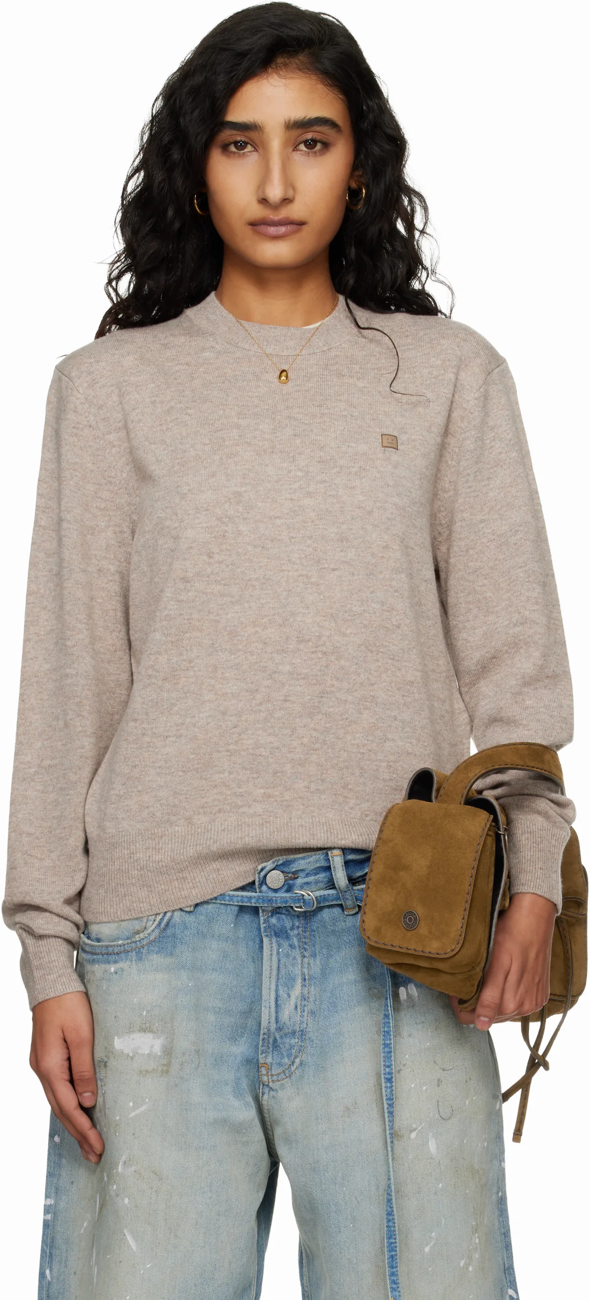 Beige Fitted Yak Wool Sweater