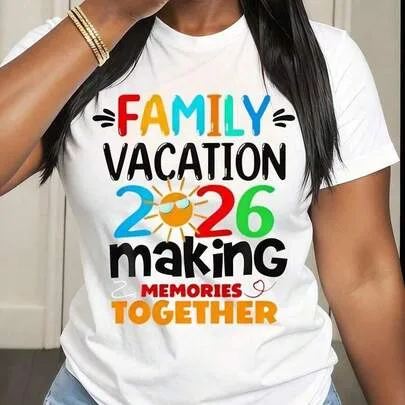 Family Vacation 2026 Making Memories Together T-Shirt by SHEIN