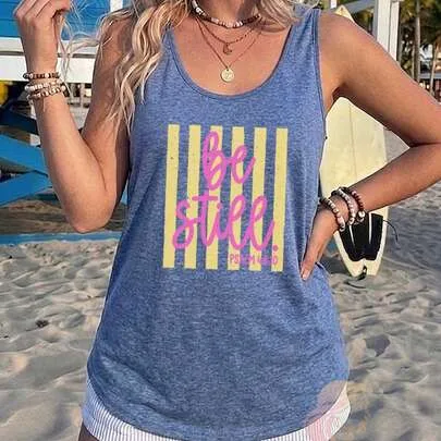 "Be Still Psalm 46:10" Christian Graphic Tank Top Sleeveless Vest by SHEIN
