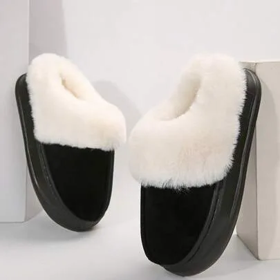 Anti-Slip Mini Fleece Lined Ankle Boot Winter Suede Snow Boots by Bosleng