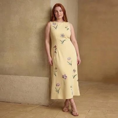 Elegant Romantic 3D Beaded Embroidered Sleeves Dress by MOTF