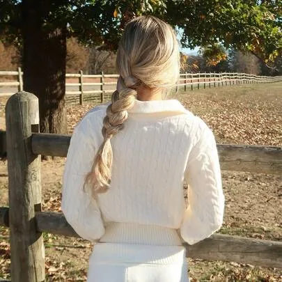 Casual Loose Half-Zip Sweater by Sydney Algeri