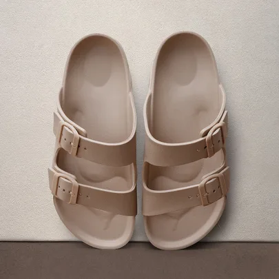 Adjustable Double-Buckle EVA Lightweight Slip-On Slippers with Soft Cushion, Non-Slip & Durable by Hatastic
