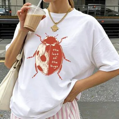Ladybug Print Graphic Tee by SHEIN