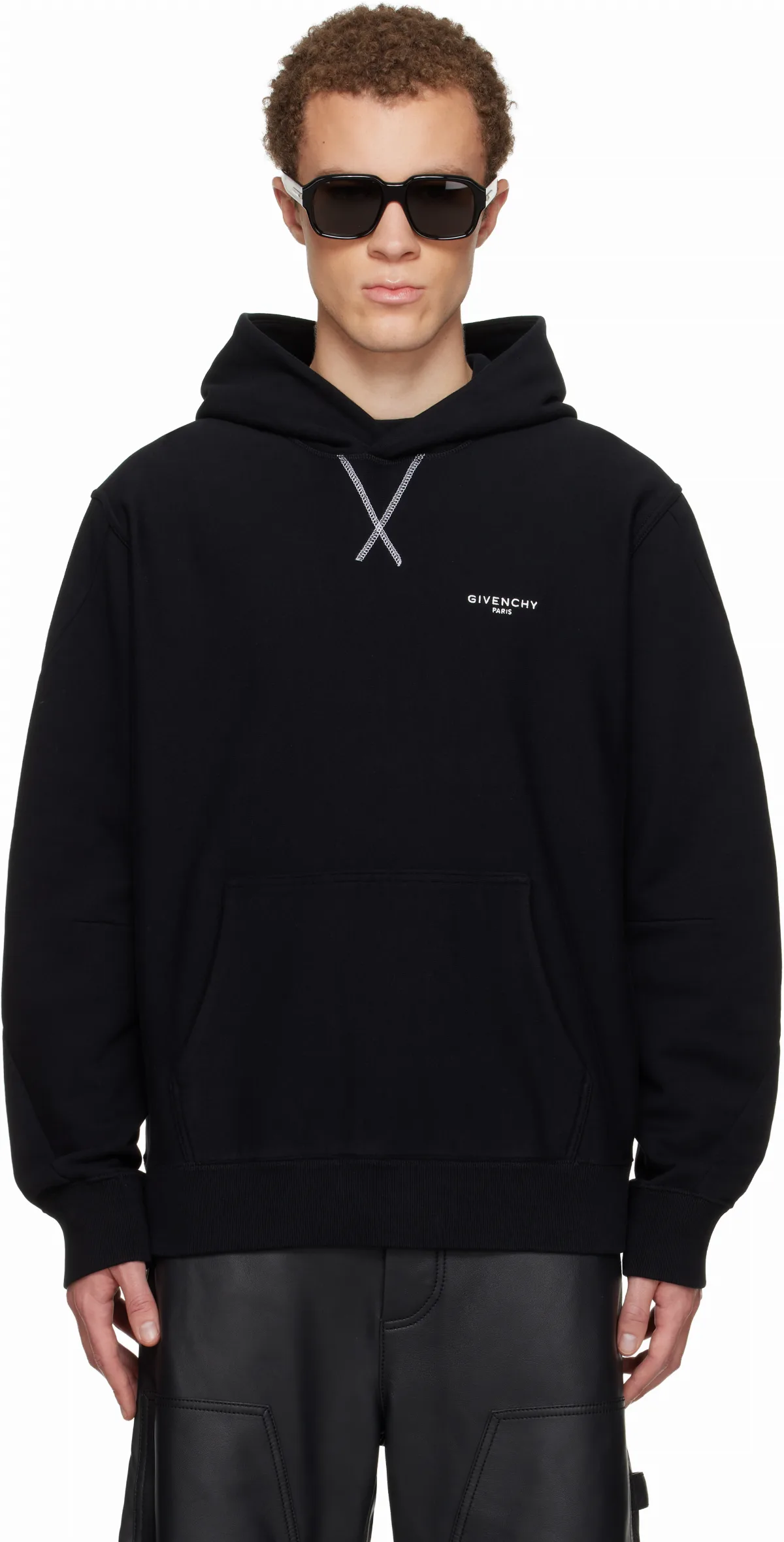 Black Couture Seam Hoodie
