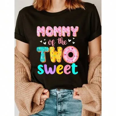 Mommy of the Two Sweet Donut Birthday Family Matching T-Shirt