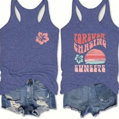 Chasing Sunset Print Casual Tank by SHEIN