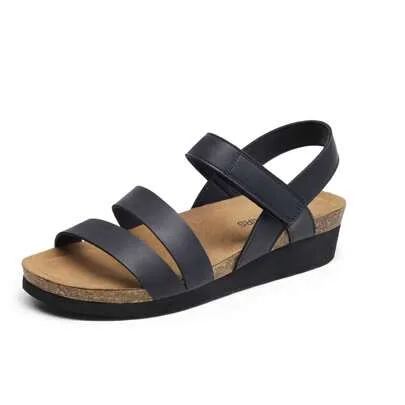 Arch Support Low Heel Wedge Sandals Round-Toe Comfortable Casual Flatform Dress Shoes by Dream Pairs