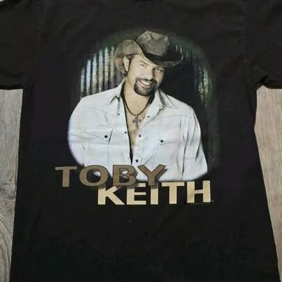 Toby Keith Country Print Crew Neck Vintage Cowboy Portrait Short Sleeve T-Shirt by SHEIN