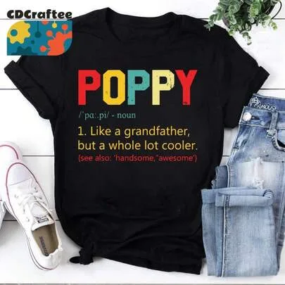 Best Poppy Definition Retro Father's Day T-Shirt by SHEIN