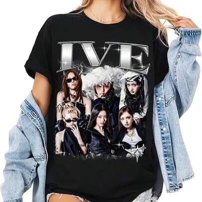 Retro I V E K-Pop Graphics T-Shirt I Ve Secret Album the 1st World Tour Show What I Have by SHEIN