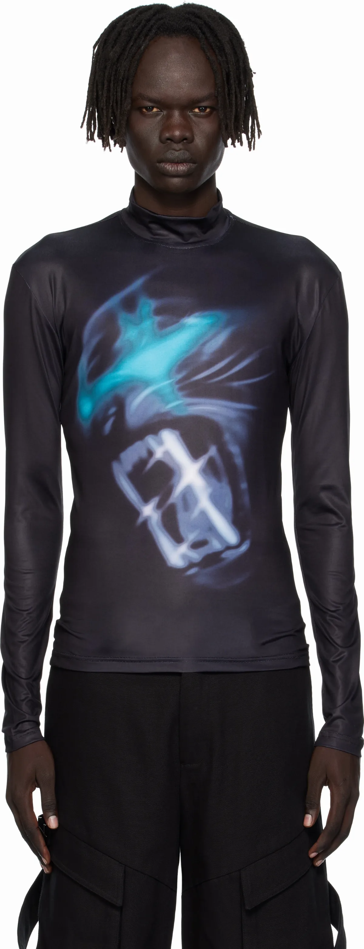 Black High Neck Top