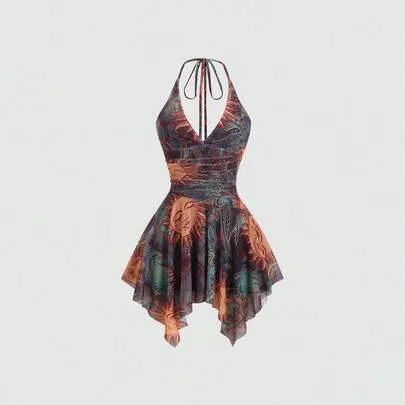 Retro Y2K Chic Sweet Spaghetti Strap Sleeveless Mini Dress by Sweetra
