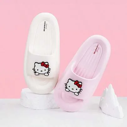 Sanrio Hello Kitty Thick-Soled Bathroom Slippers Soft & Flexible Waterproof Upper by Miniso