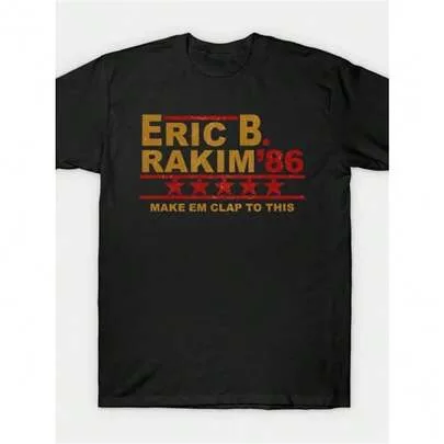 Eric B & Rakim Vintage Hip-Hop T-Shirt Retro Rap Music Tee with Iconic "Make Em Clap" Lyrics & Eric B. Graphic Print 80s/90s Rap Group Merch by SHEIN