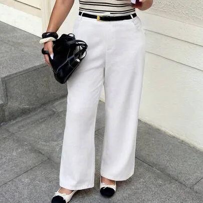 Simple Solid Color Daily Pants by Dripcurv