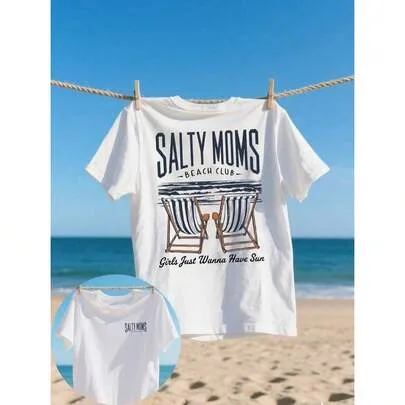 Salty Moms Graphic Beach Club T-Shirt by SHEIN