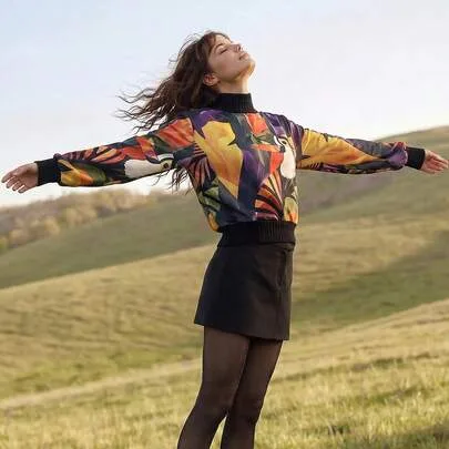 Printed Sweater by CAJUNI