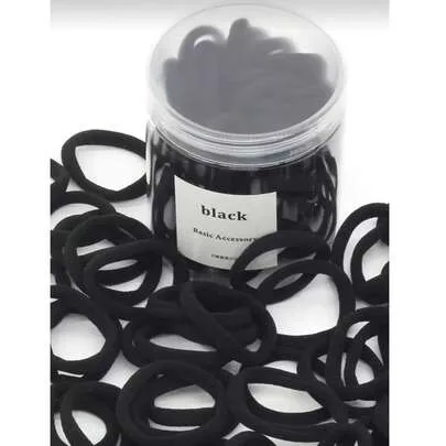 50pcs/Can Basic High Elasticity Hair Ties for Ponytail (assorted Colors) by SHEIN