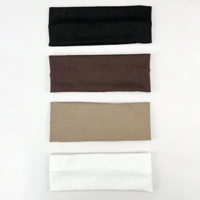 Casual Versatile Simple Solid Color Sports Headband Hair Band Turban Headband Sweatband by SHEIN