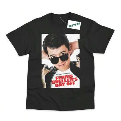 Ferris Bueller's Day Off Movie Poster Direct to Garment Printed T-Shirt by SHEIN