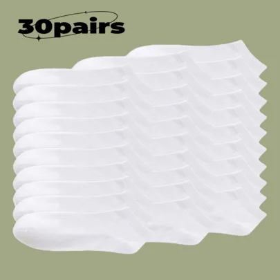 Korean Style Pure White Invisible Low-Cut Boat Socks Thin Sweat-Absorbent by SHEIN
