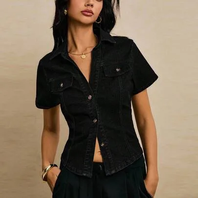 Waist Cinched Denim Jacket by PoÃ©selle