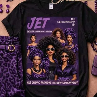 Afro Glamour Vintage Magazine Graphic Tee by SHEIN