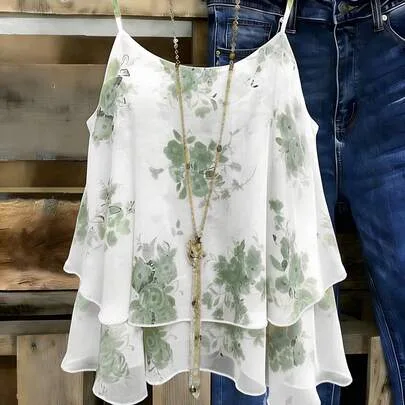 Woven Printed Beach Cover-Up and Tank Top by Linhara CURVE