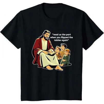 Read Us the Part When You Flipped the Tables Again T-Shirt by SHEIN